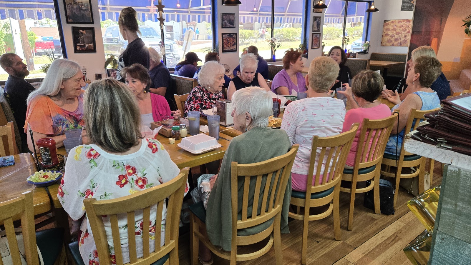 The dining room at Eleni's Pizza Works in Sarasota