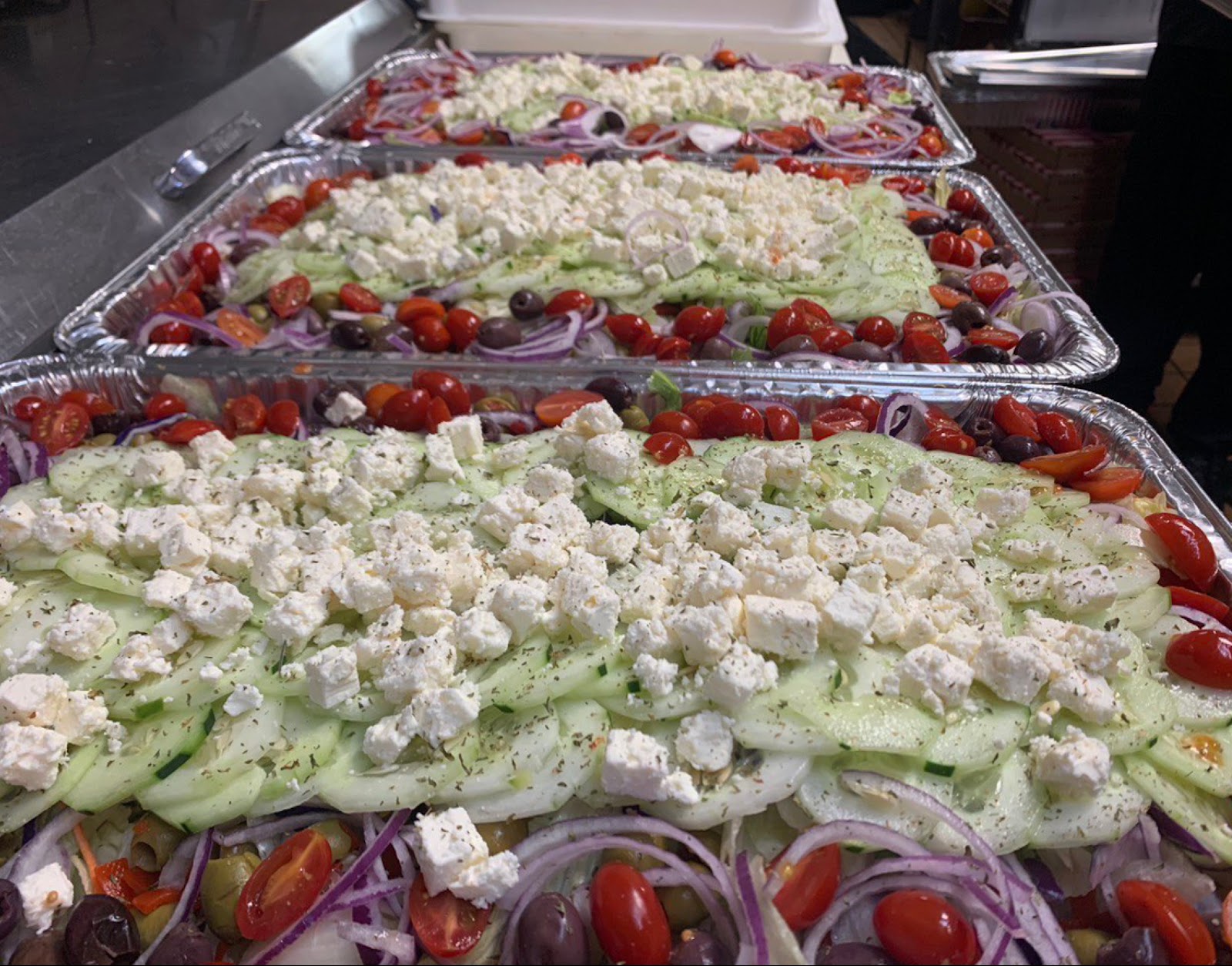 Greek salad with feta, cucumber, tomato and olives at Eleni's in Sarasota