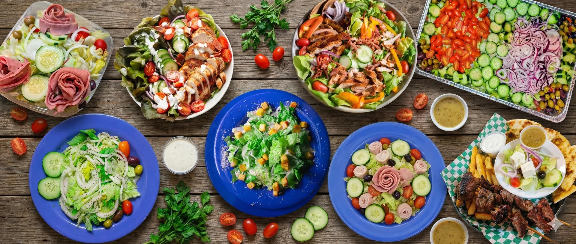 Fresh salads at Eleni's Pizza Works Sarasota