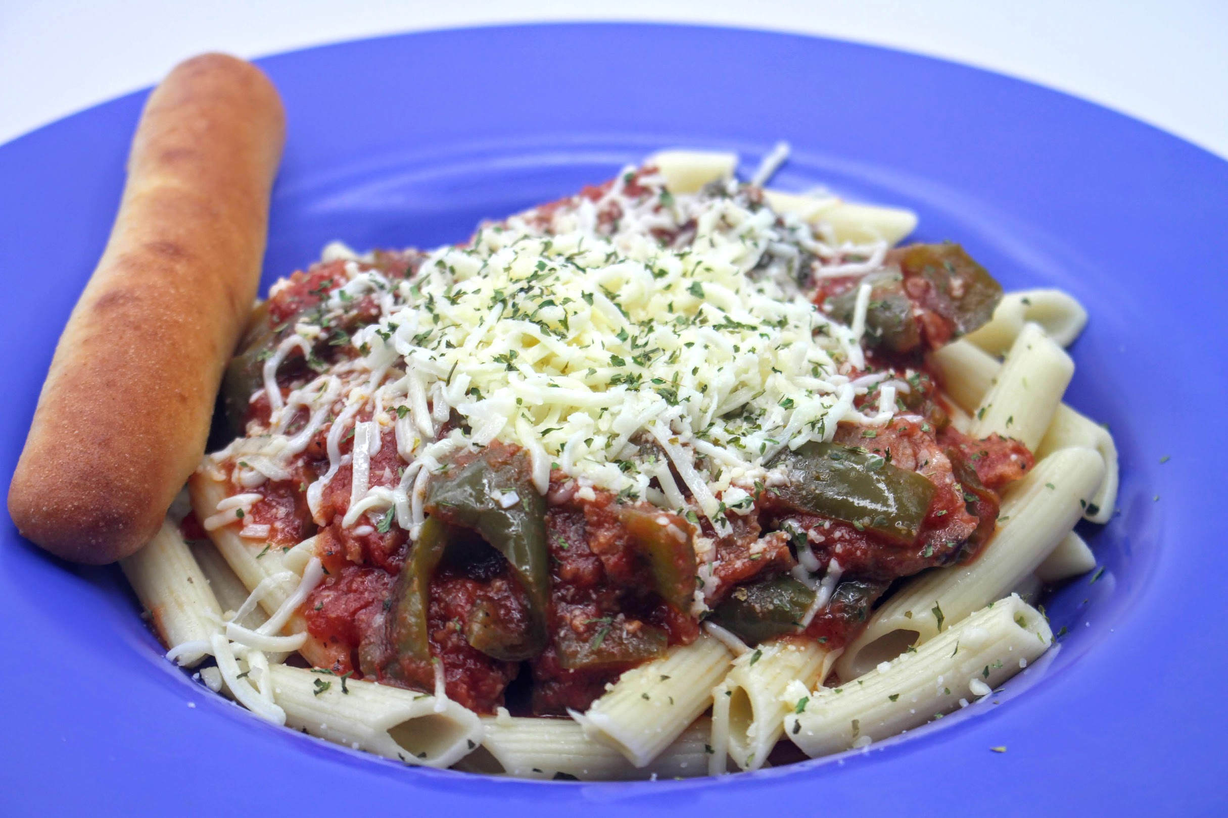 Sausage and peppers pasta at Eleni's