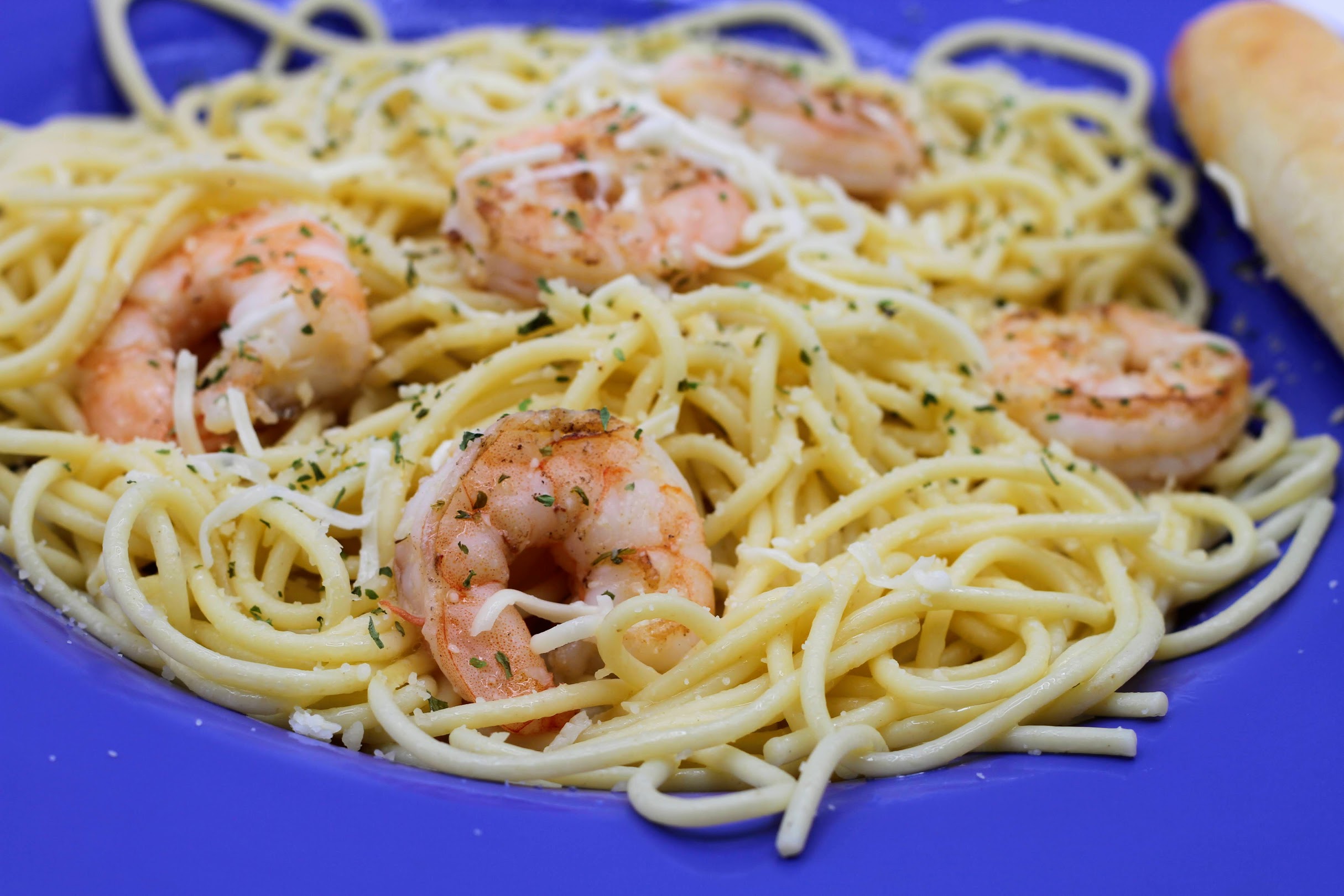 Shrimp scampi spaghetti at Eleni's
